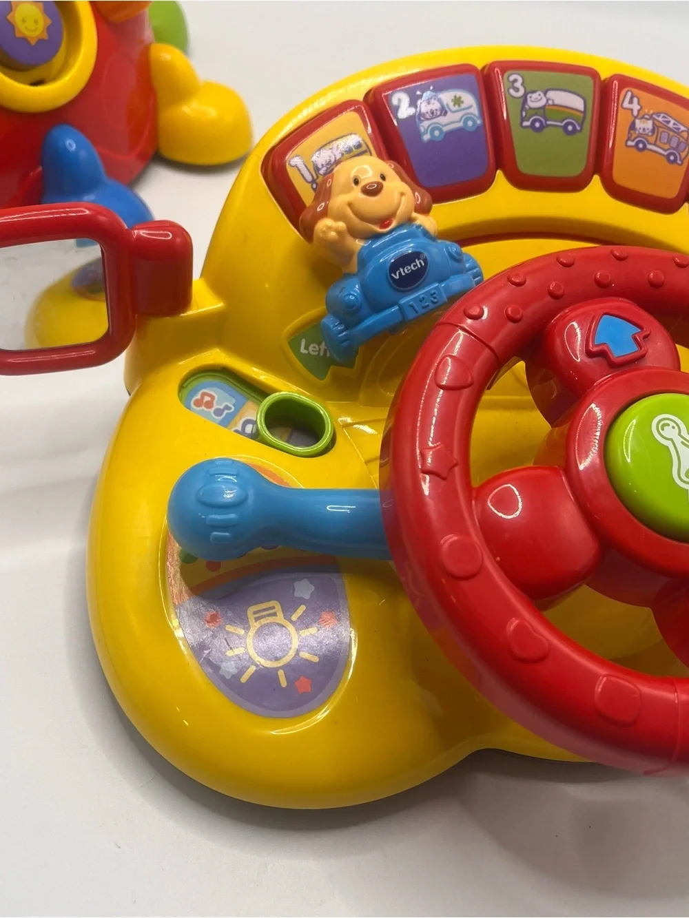 V-Tech Electronic Toddler Baby Toy Lot Phone Lady Bug Steering Wheel Light Sound